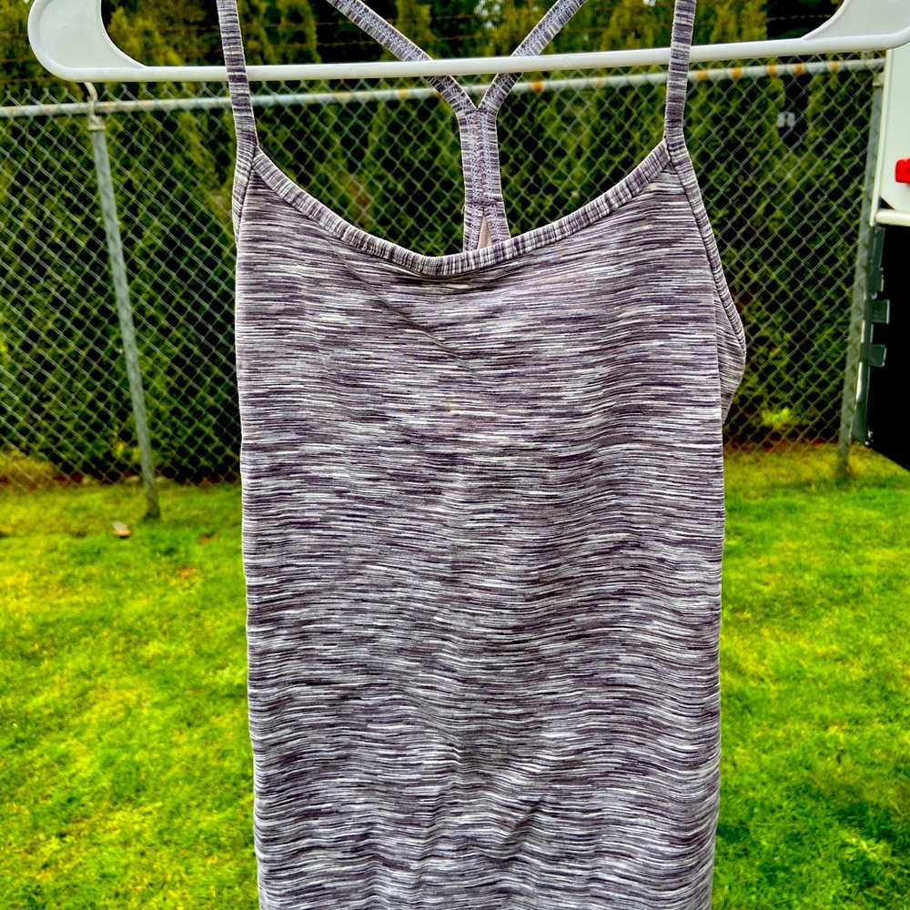 LULULEMON grey tank with built in bra and removable padding